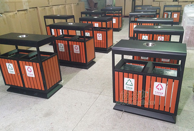 天津更新鋼木垃圾箱、細(xì)微之處盡顯文明