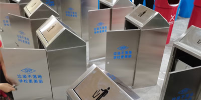 不銹鋼推蓋垃圾桶-不銹鋼搖晃蓋投口自動(dòng)復(fù)位無(wú)異味批量生產(chǎn)圖