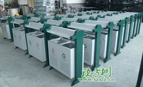 欣方圳鋼板分類(lèi)垃圾桶，二十年專(zhuān)為小區(qū)潔凈服務(wù)