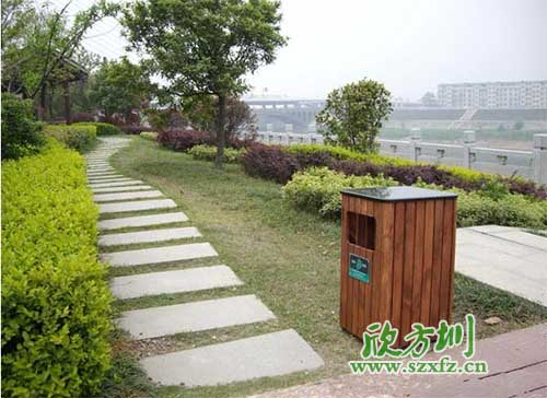 上海普陀最好的戶外鋼木垃圾桶，貨比三家只選欣方圳