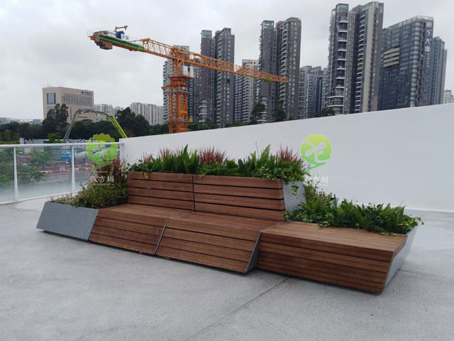 濱海廊橋不銹鋼花箱座椅城市戶(hù)外景觀家具