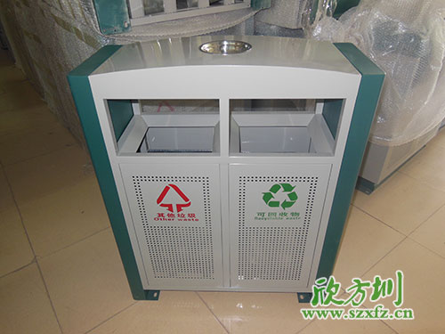 戶外環(huán)保，首選欣方圳戶外沖孔全鋼垃圾桶