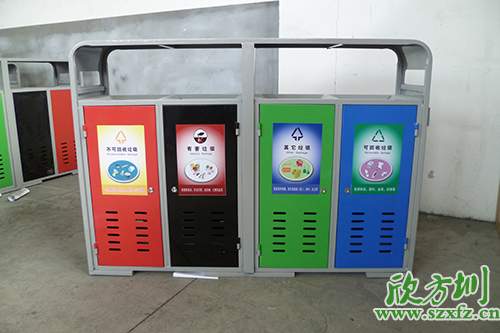 尊重客戶，欣方圳為清遠(yuǎn)市定做鋼板分類(lèi)垃圾桶