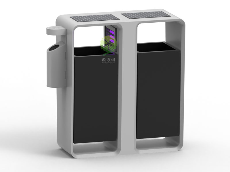 太陽(yáng)能滅蚊燈垃圾桶智慧城市戶外滅蚊不銹鋼果皮箱
